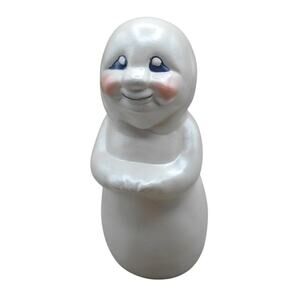 Vintage Halloween Ceramic Blushing Ghost 5" Hand Painted